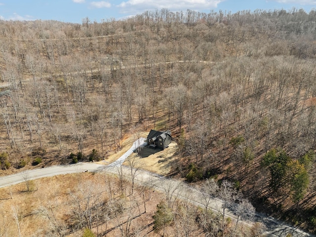 bird's eye view with a view of trees