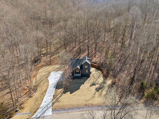 aerial view with a forest view