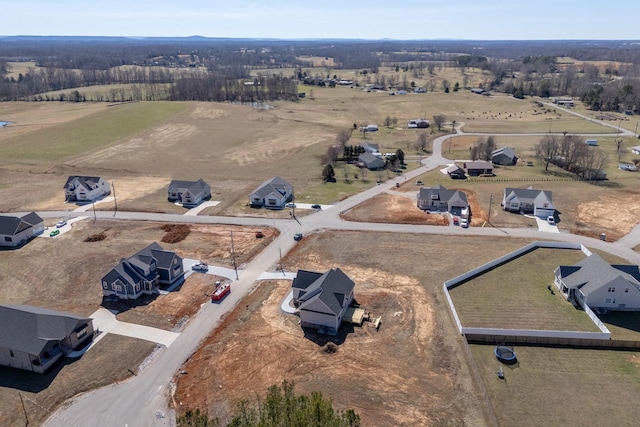 bird's eye view featuring a rural view