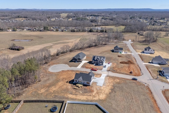 bird's eye view with a rural view