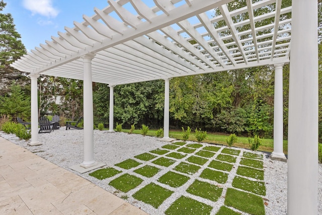 view of patio / terrace featuring a pergola