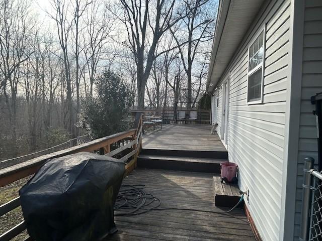 deck featuring area for grilling