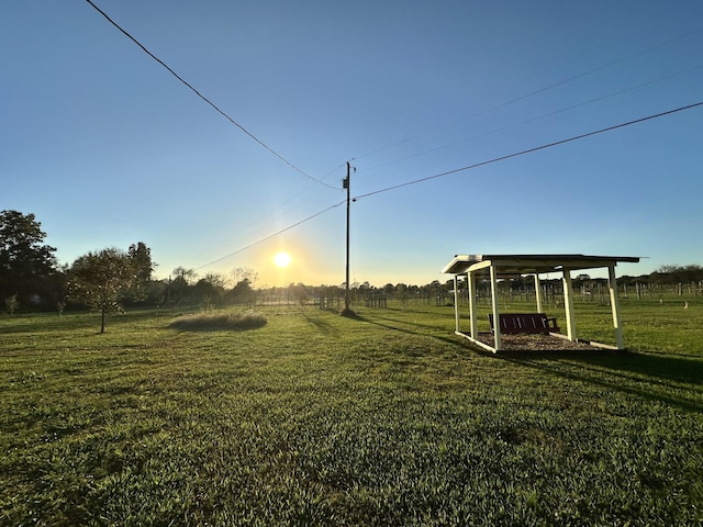 view of yard featuring a rural view