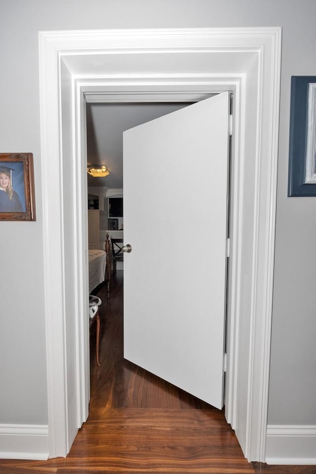 18543 Tillman Mill Rd, Athens, AL 35614 - hallway with dark wood finished floors