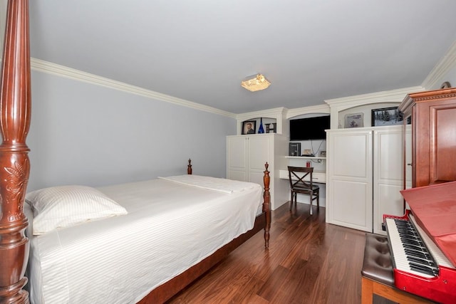 18543 Tillman Mill Rd, Athens, AL 35614 - bedroom featuring ornamental molding and dark wood finished floors