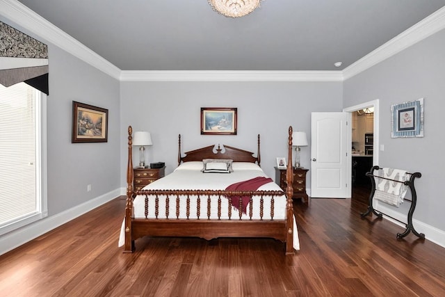 18543 Tillman Mill Rd, Athens, AL 35614 - bedroom featuring baseboards, wood finished floors, and crown molding