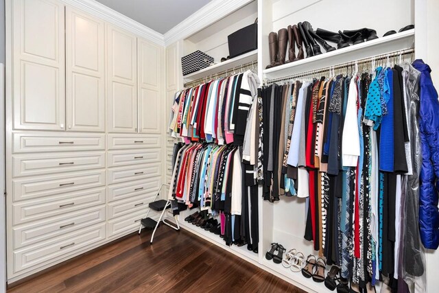 18543 Tillman Mill Rd, Athens, AL 35614 - spacious closet featuring dark wood finished floors