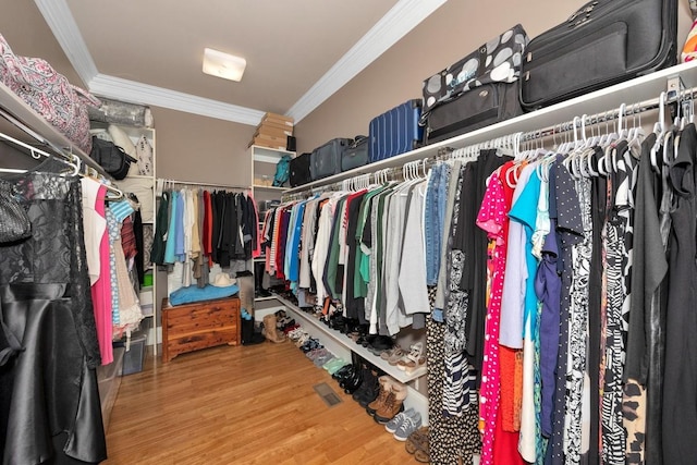 18707 Tillman Mill Rd, Athens, AL 35614 - walk in closet featuring wood finished floors