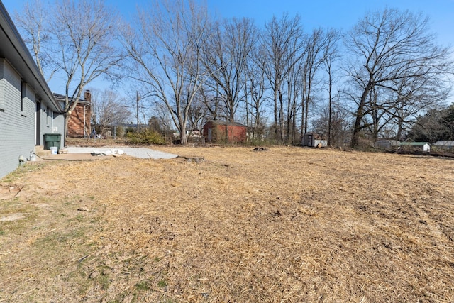 view of yard with a shed and an outdoor structure