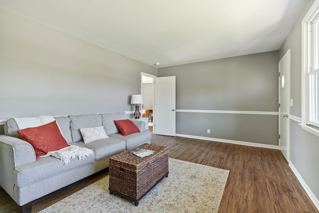 100 Eleazer Dr, Dickson, TN 37055 - living area with baseboards and wood finished floors