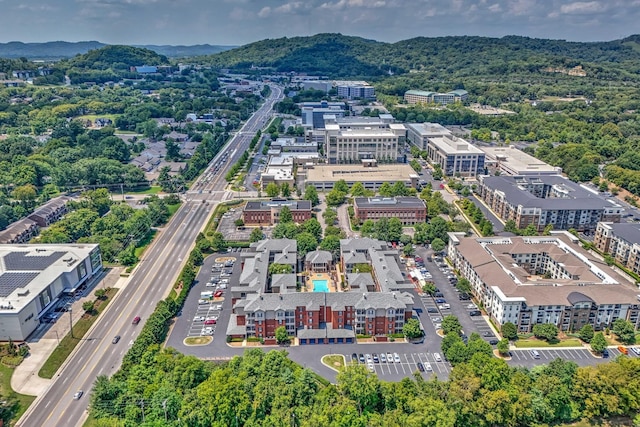 bird's eye view featuring a mountain view