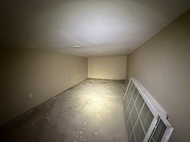 view of finished basement