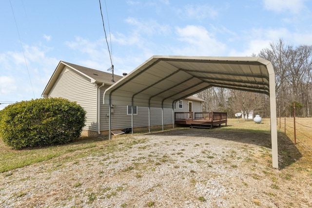 view of car parking with a detached carport