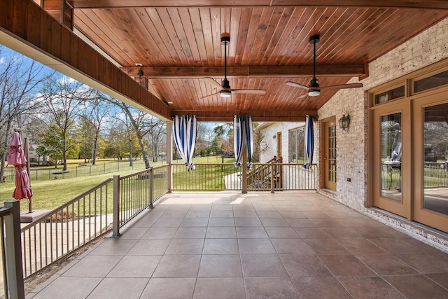 view of patio / terrace with ceiling fan