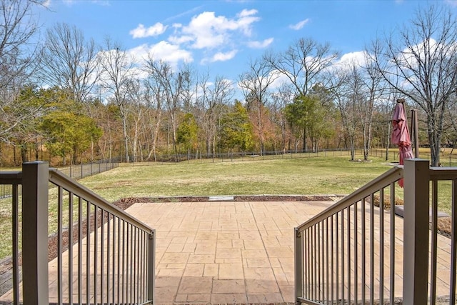 view of patio with a fenced backyard