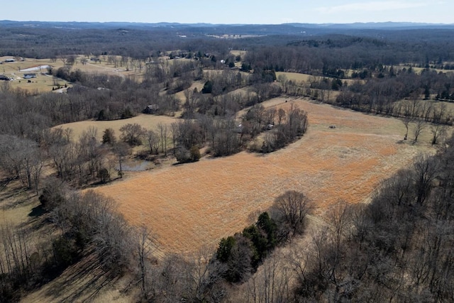 aerial view featuring a rural view