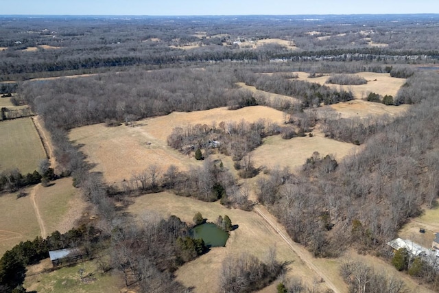 bird's eye view with a rural view