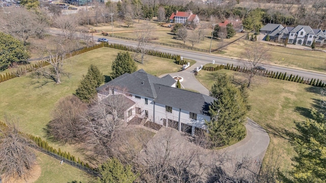 bird's eye view with a rural view