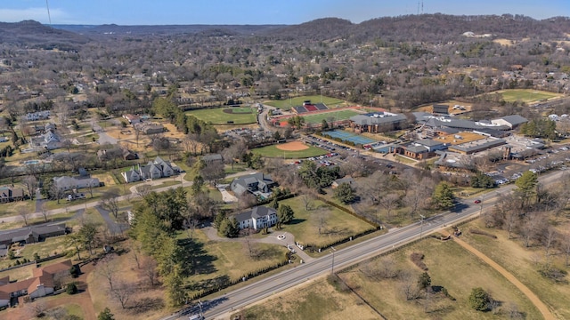 birds eye view of property with a residential view