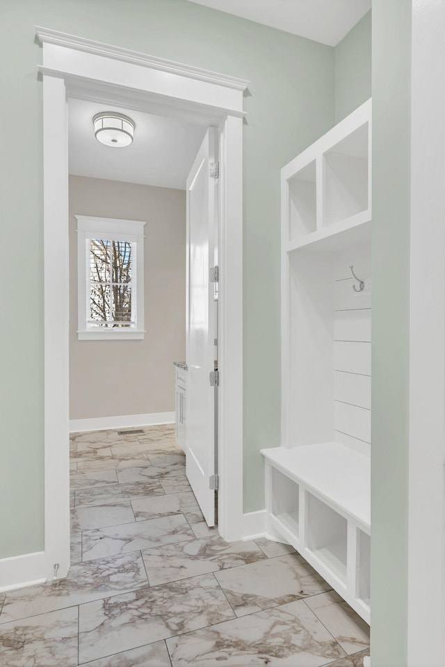 5704 Old Harding Pike, Nashville, TN 37205 - mudroom with baseboards, marble finish floor, and visible vents