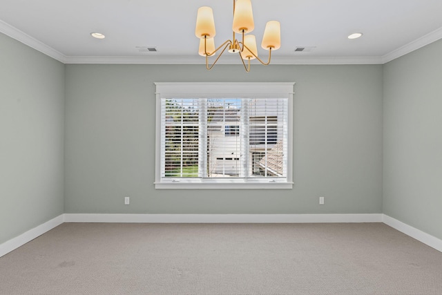 5704 Old Harding Pike, Nashville, TN 37205 - unfurnished room featuring carpet flooring, a chandelier, baseboards, and visible vents