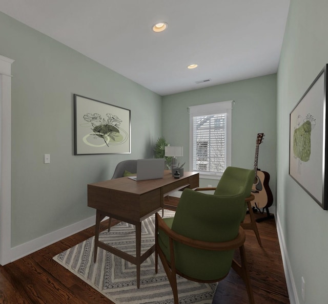 5704 Old Harding Pike, Nashville, TN 37205 - office featuring baseboards, wood finished floors, and recessed lighting
