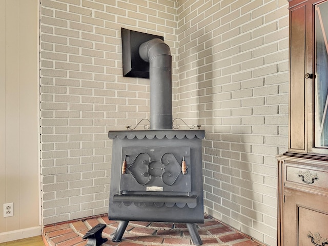 details with a wood stove