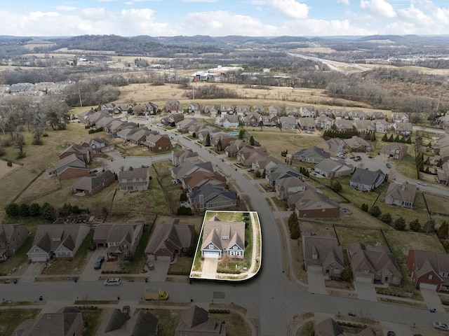 aerial view with a residential view