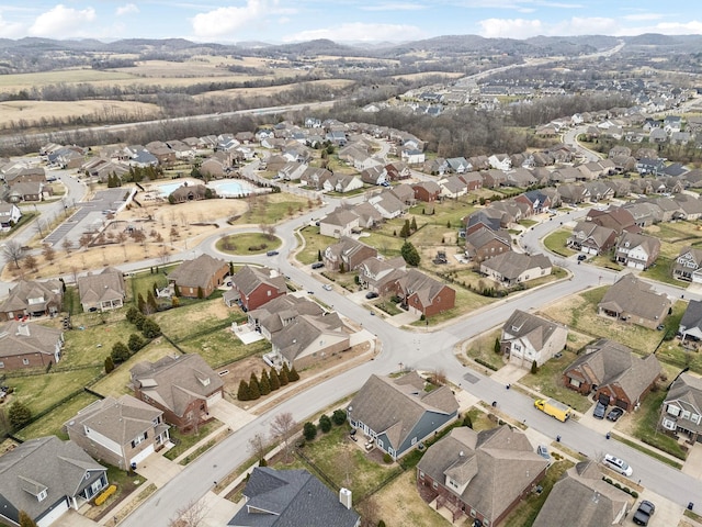 drone / aerial view with a residential view