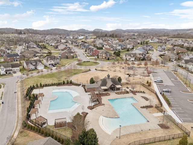 aerial view with a residential view