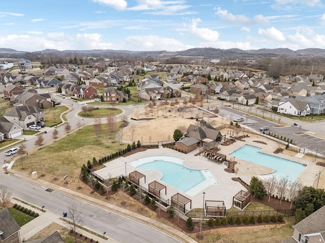 bird's eye view with a residential view