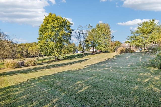 view of yard featuring fence