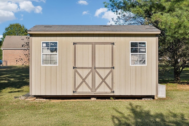 view of shed