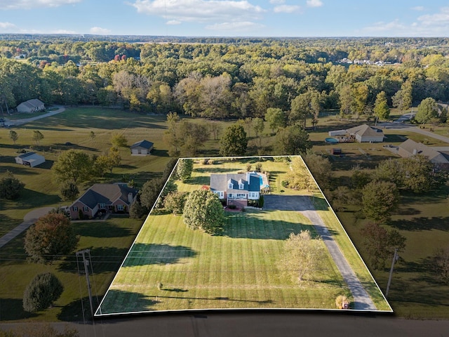 drone / aerial view featuring a rural view