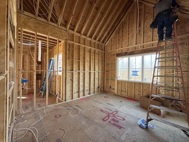 miscellaneous room with vaulted ceiling