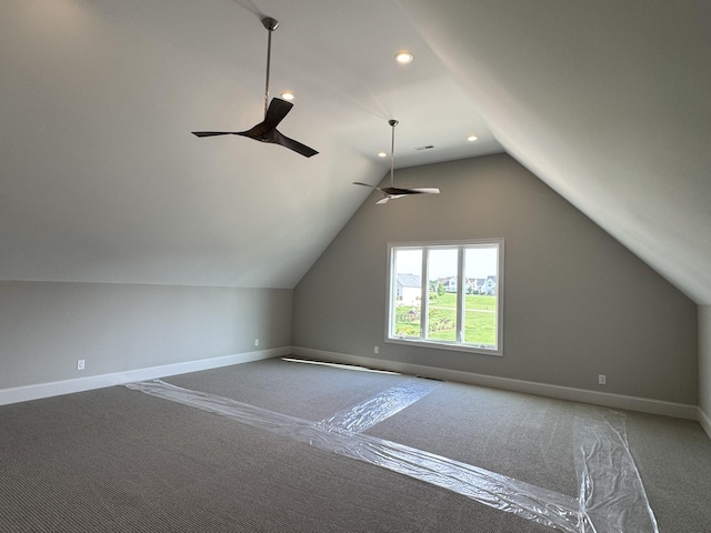 279 Hammock Dr, Winchester, TN 37398 - bonus room with carpet, a ceiling fan, lofted ceiling, and recessed lighting