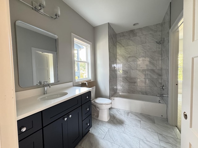 279 Hammock Dr, Winchester, TN 37398 - bathroom featuring vanity, shower / washtub combination, and marble finish flooring