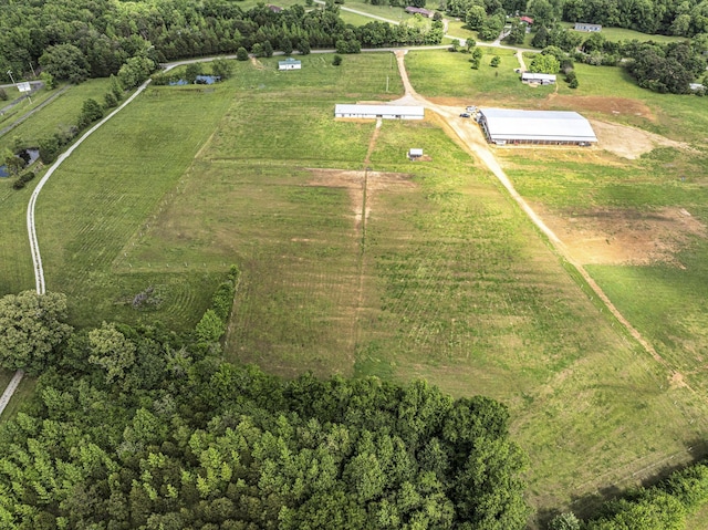 aerial view featuring a rural view