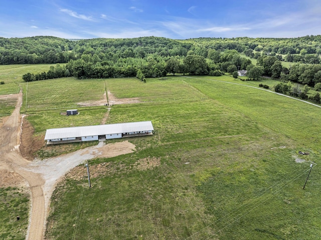 aerial view featuring a rural view