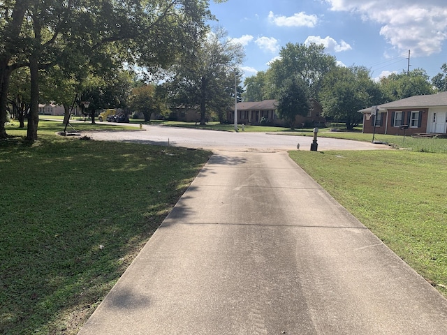 view of road with concrete driveway