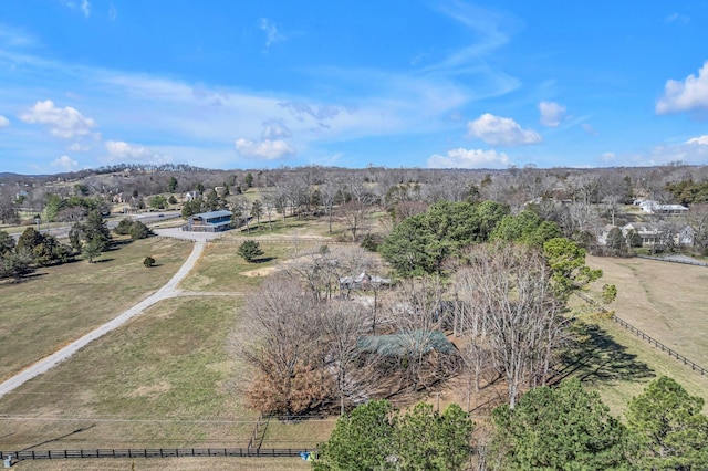 drone / aerial view featuring a rural view