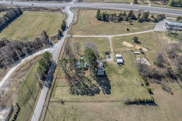 drone / aerial view with a rural view