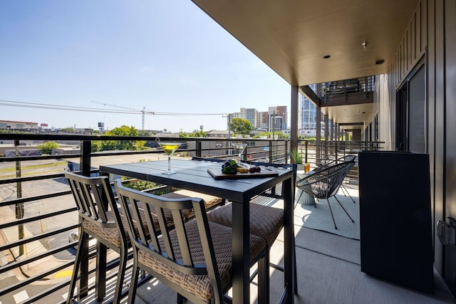 balcony with a view of city