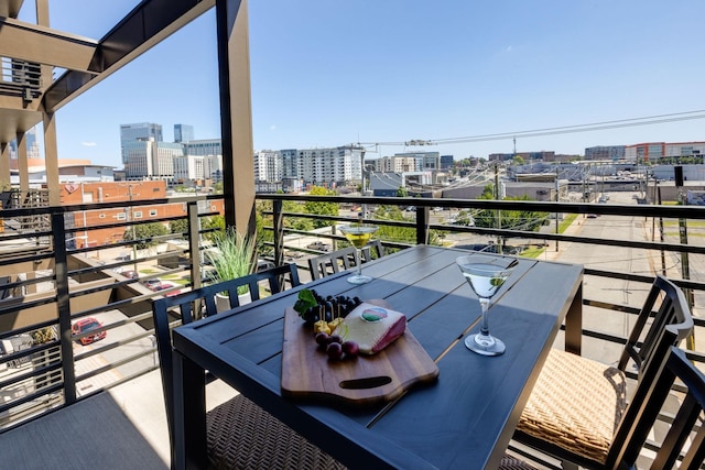 balcony with a city view