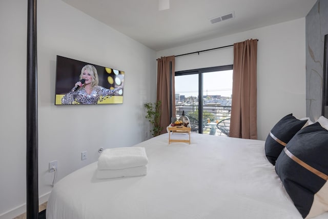 bedroom with visible vents