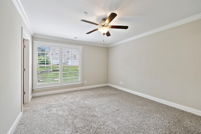 1012 Irish Way, Spring Hill, TN 37174 - carpeted spare room with crown molding, ceiling fan, and baseboards