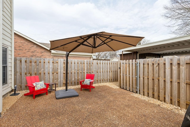 view of patio / terrace featuring a fenced backyard