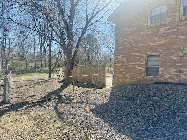 view of yard with fence