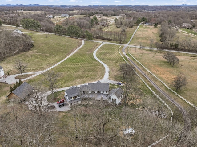 bird's eye view with a rural view