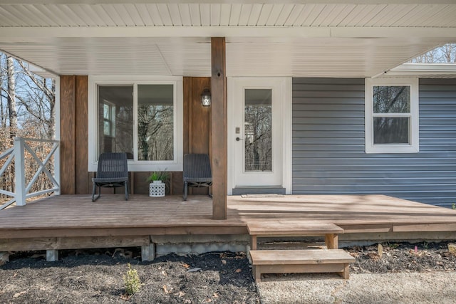 view of wooden deck